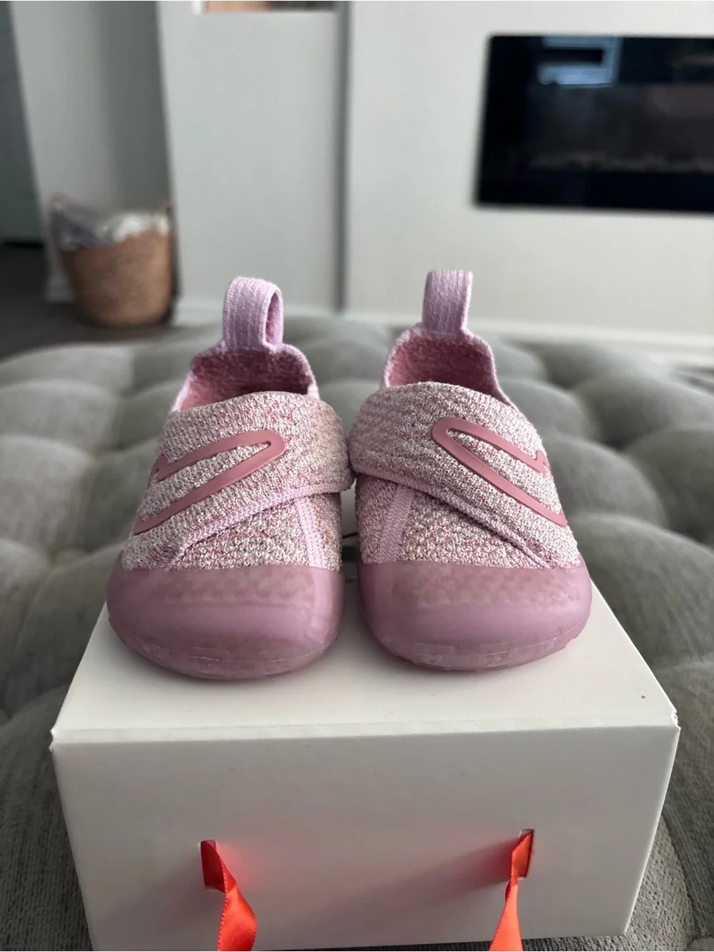 Nike Toddler Pink Slip-On Swoosh Knit Shoes